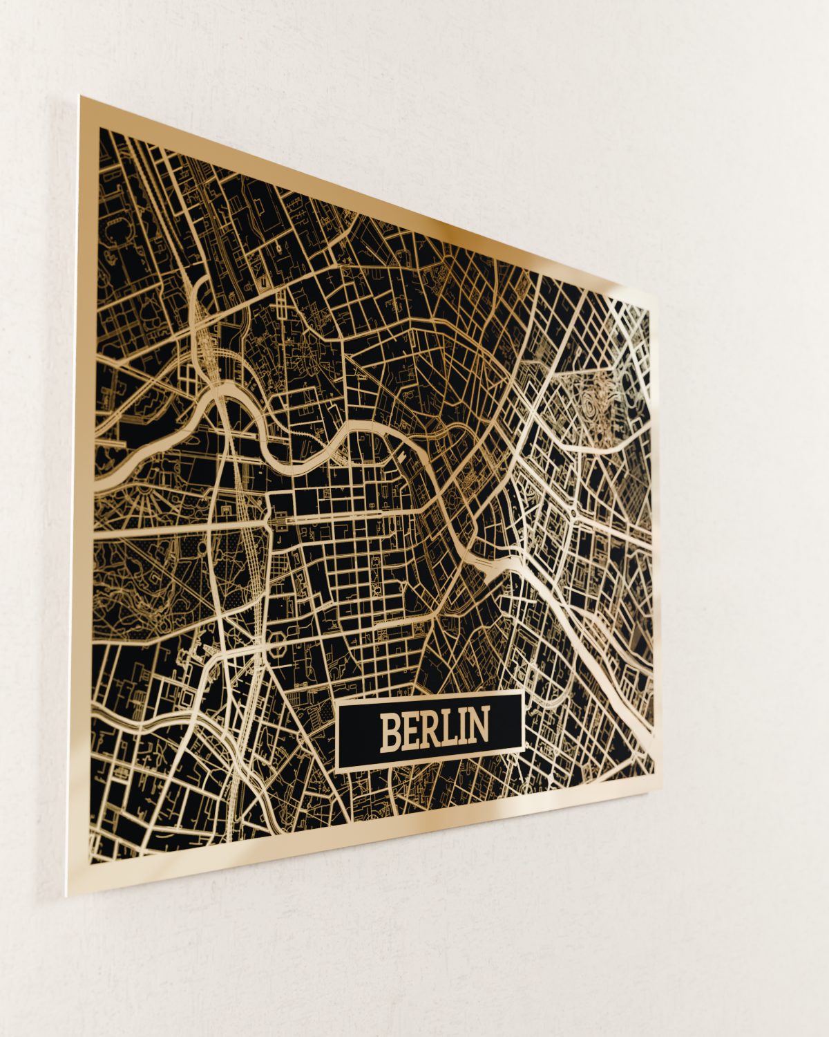 Ultra-thin map mounted on wall
