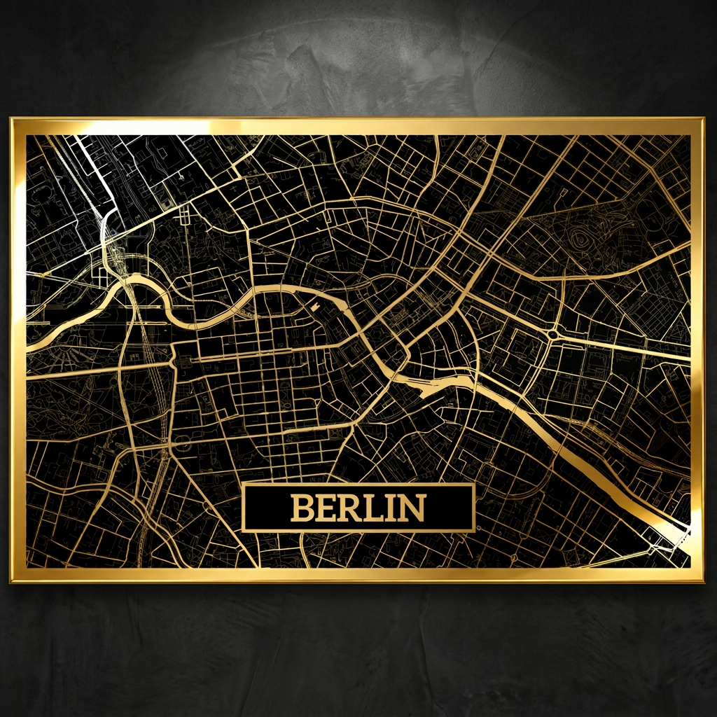 Berlin metallic map