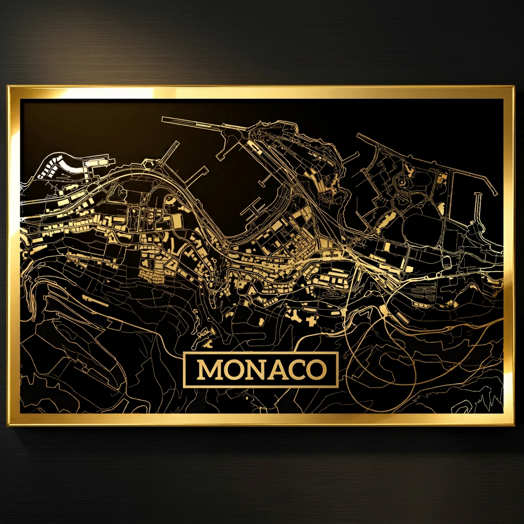 Monaco metallic map